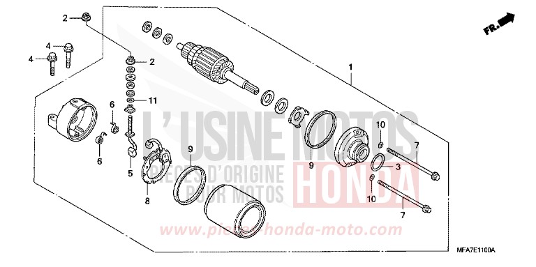 STARTING MOTOR for CBF1000 ABS BOMBAY ORANGE METALLIC (YR254) from 2006
